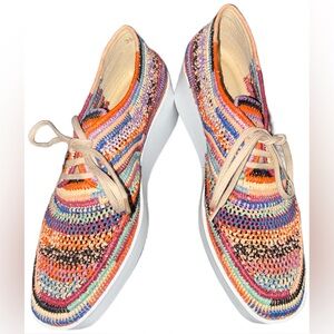 Clergerie Paris Pastel Raffia Lace-up Oxford